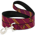 Load image into Gallery viewer, Dog Leash - GRYFFINDOR Crest/Stripe Burgundy/Gold
