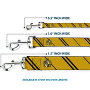 Dog Leash - HUFFLEPUFF Crest/Stripe Yellow/Black