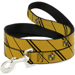 Dog Leash - HUFFLEPUFF Crest/Stripe Yellow/Black