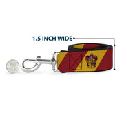 Dog Leash - GRYFFINDOR Crest Diagonal Stripe Gold/Red
