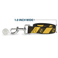 Load image into Gallery viewer, Dog Leash - HUFFLEPUFF Crest Diagonal Stripe Charcoal Gray/Yellow
