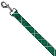 Dog Leash - Harry Potter Slytherin Crest Plaid Greens/Gray