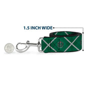 Dog Leash - Harry Potter Slytherin Crest Plaid Greens/Gray