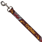Dog Leash - Harry Potter GRYFFINDOR/Quiditch Ball/Crown Burgundy Red/Golds/Grays