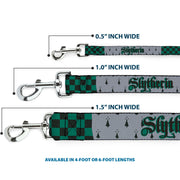 Dog Leash - Harry Potter SLYTHERIN/Checker Blocks Grays/Greens