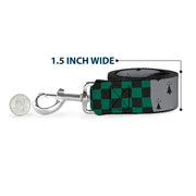 Dog Leash - Harry Potter SLYTHERIN/Checker Blocks Grays/Greens