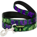 Load image into Gallery viewer, Dog Leash - HULK Face CLOSE-UP/Action Pose Greens/Purples
