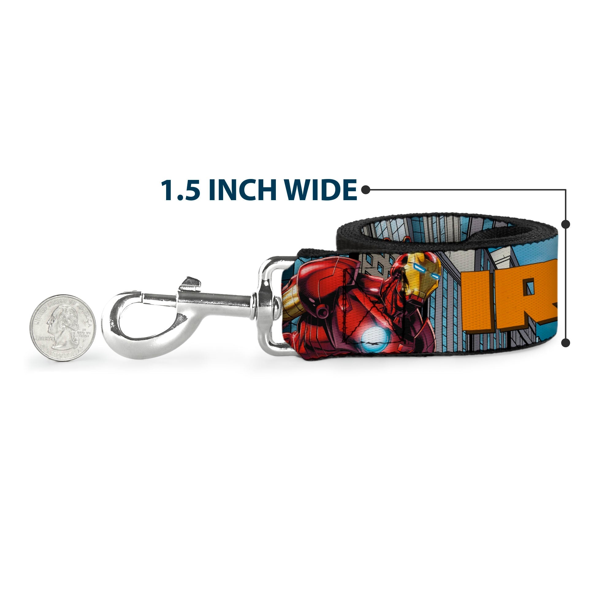 Dog Leash - IRON MAN w/Avengers Logo Cityscape