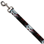 Dog Leash - IT CHAPTER TWO Pennywise Face CLOSE-UP Black/Red/Blues