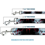 Dog Leash - IT CHAPTER TWO Pennywise Face CLOSE-UP Black/Red/Blues