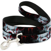 Dog Leash - IT CHAPTER TWO Pennywise Face CLOSE-UP Black/Red/Blues