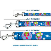 Dog Leash - Invader Zim and GIR Poses and Planets Blue/White