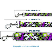 Dog Leash - Invader Zim GIR DOOM Pose Checker Black/Gray