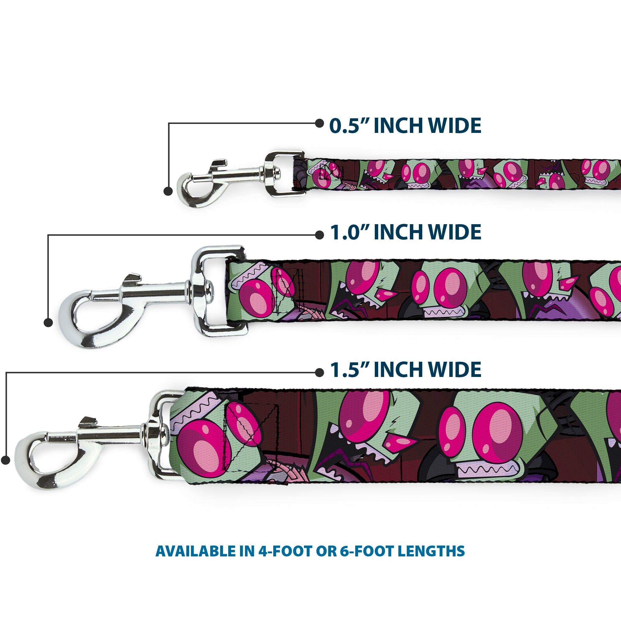 Dog Leash - Invader Zim Close-Up Poses Reds