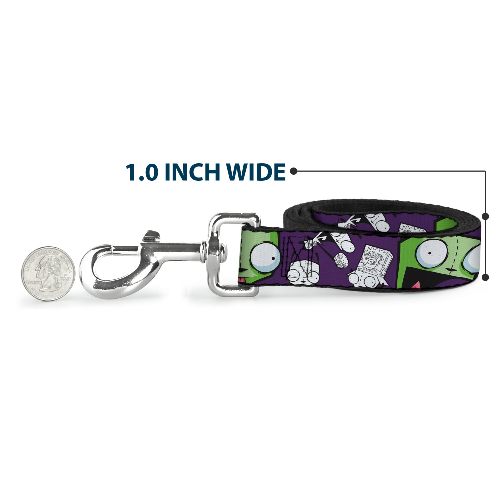 Dog Leash - Invader Zim GIR Poses and Sketch Purple