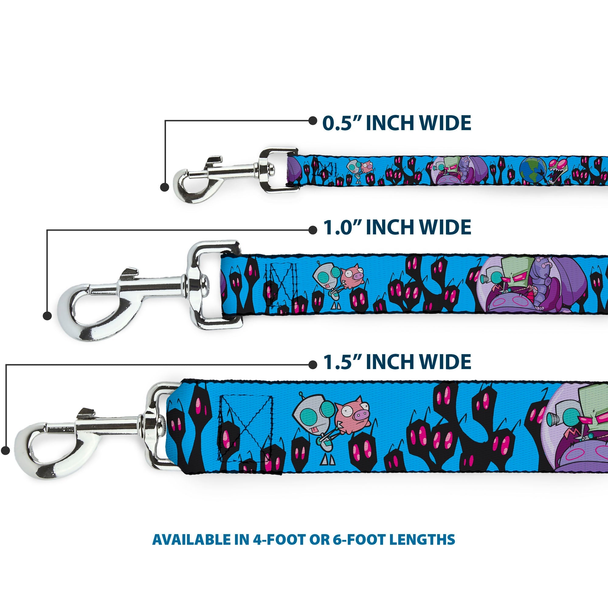 Dog Leash - Invader Zim GIR and Piggy Rule the World Poses Blue