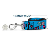 Dog Leash - Invader Zim GIR and Piggy Rule the World Poses Blue