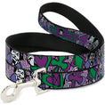 Load image into Gallery viewer, Dog Leash - Joker Face/Logo/Spades Black/White/Purple
