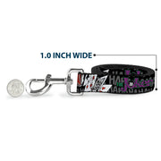 Dog Leash - The Joker Pose/Cards/HAHAHAHA Black/Gray
