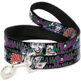 Load image into Gallery viewer, Dog Leash - The Joker Pose/Cards/HAHAHAHA Black/Gray
