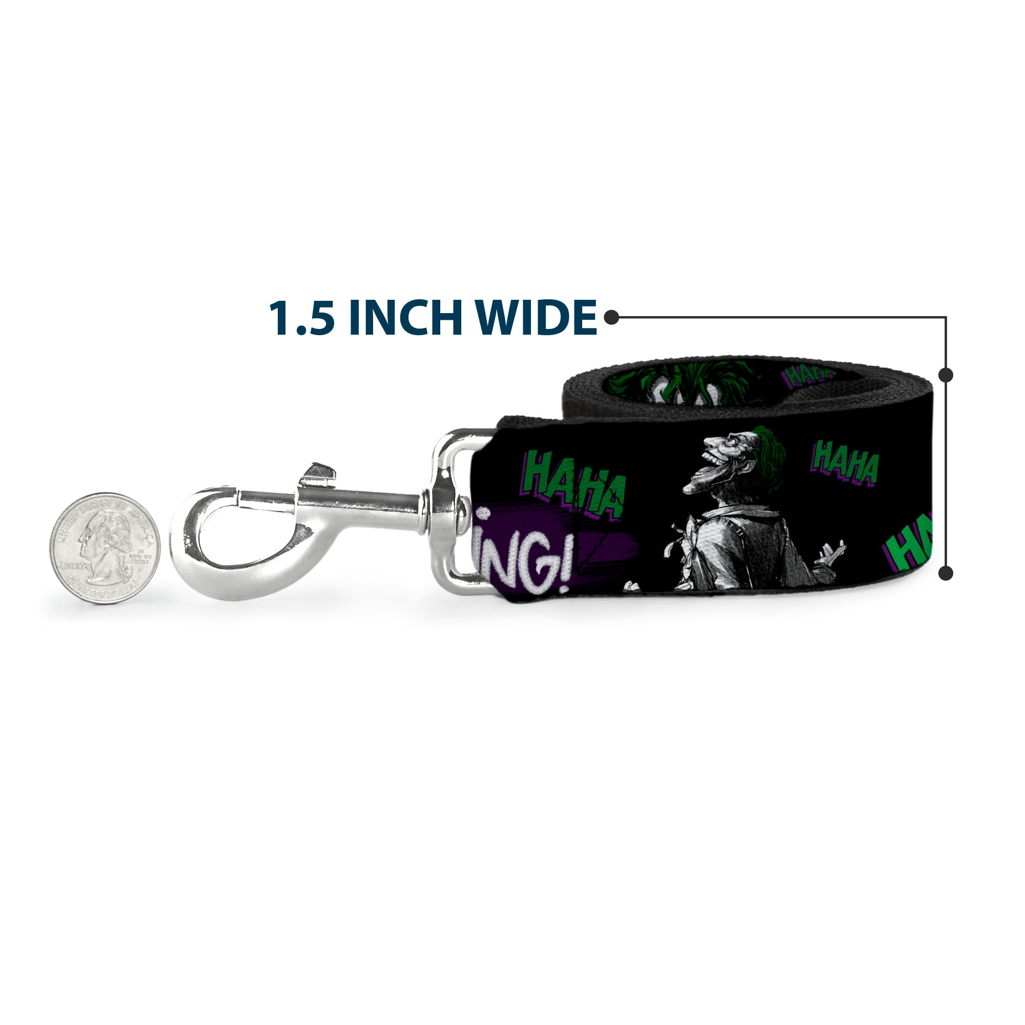 Dog Leash - Joker DIE LAUGHING! HAHA Black/Purple/Green