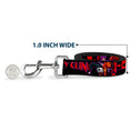 Load image into Gallery viewer, Dog Leash - HARLEY QUINN Bomb Poses/Suits Black/Purple/Red
