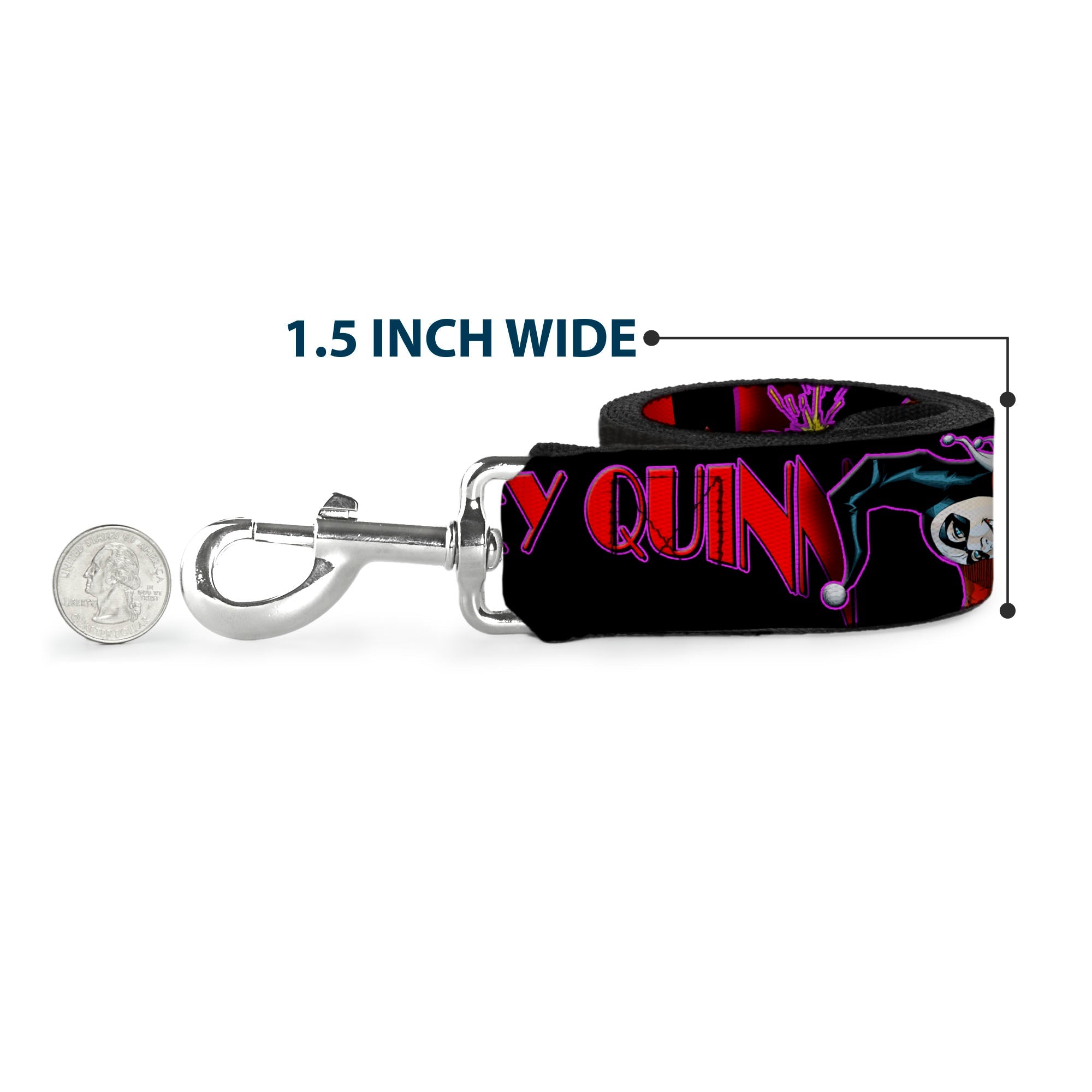 Dog Leash - HARLEY QUINN Bomb Poses/Suits Black/Purple/Red