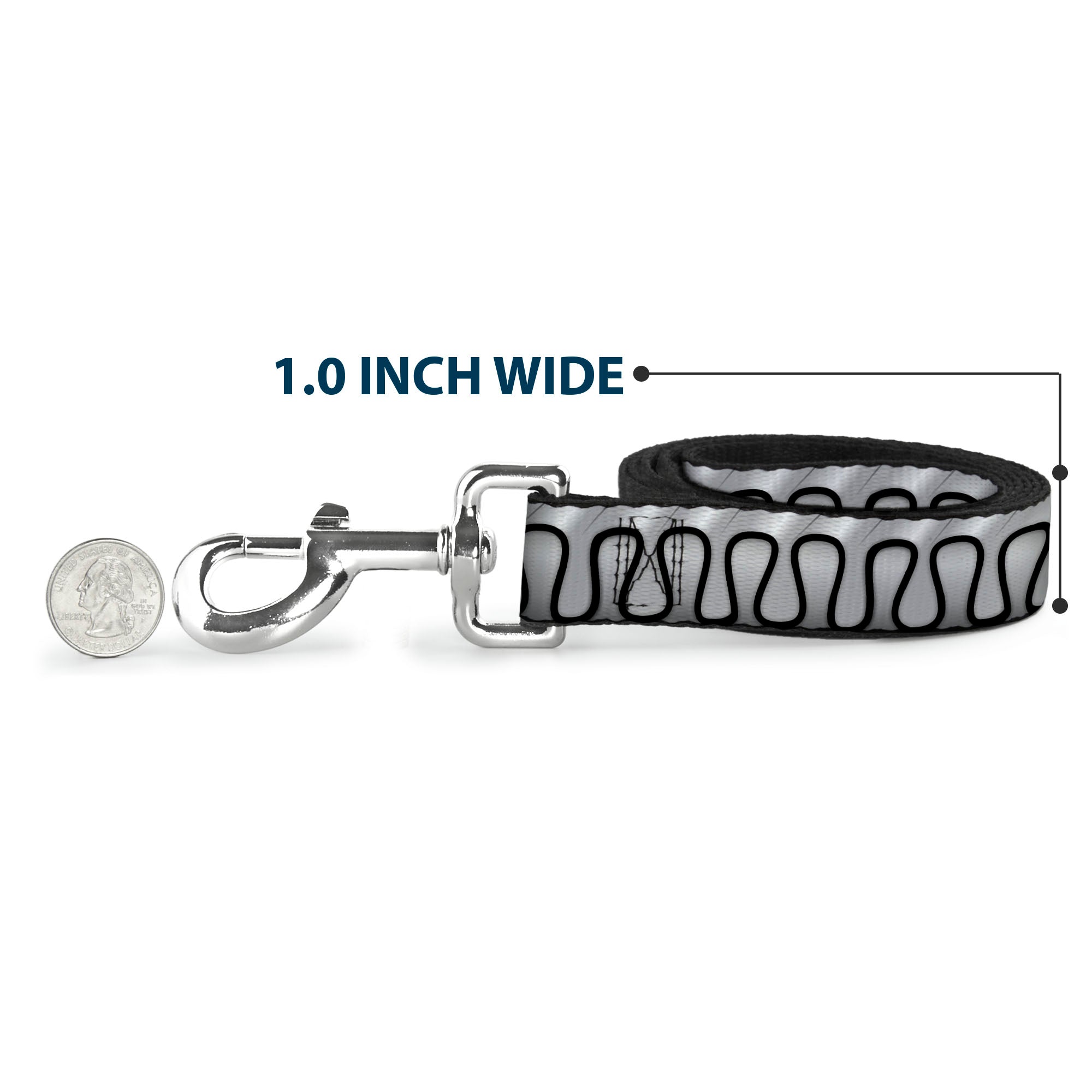 Dog Leash - Harley Quinn's Collar Ruffle White/Black