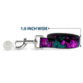 Load image into Gallery viewer, Dog Leash - HARLEY QUINN Pow & Aiming Poses/Joker Sketch Black/Turquoise/Fuchsia
