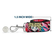 Dog Leash - Harley Quinn Puddin Poses Anime Graphics Pink/Red