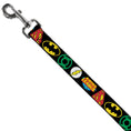 Load image into Gallery viewer, Dog Leash - Justice League Superhero Logos CLOSE-UP Black
