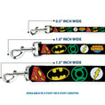 Load image into Gallery viewer, Dog Leash - Justice League Superhero Logos CLOSE-UP Black
