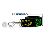 Dog Leash - Justice League Electric Logos Black/Multi Neon
