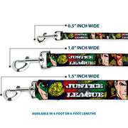 Dog Leash - JUSTICE LEAGUE Logo/4-Superhero Panels Pop Art