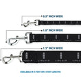 Load image into Gallery viewer, Dog Leash - LINCOLN Four Point Star Emblem and Text Black/White
