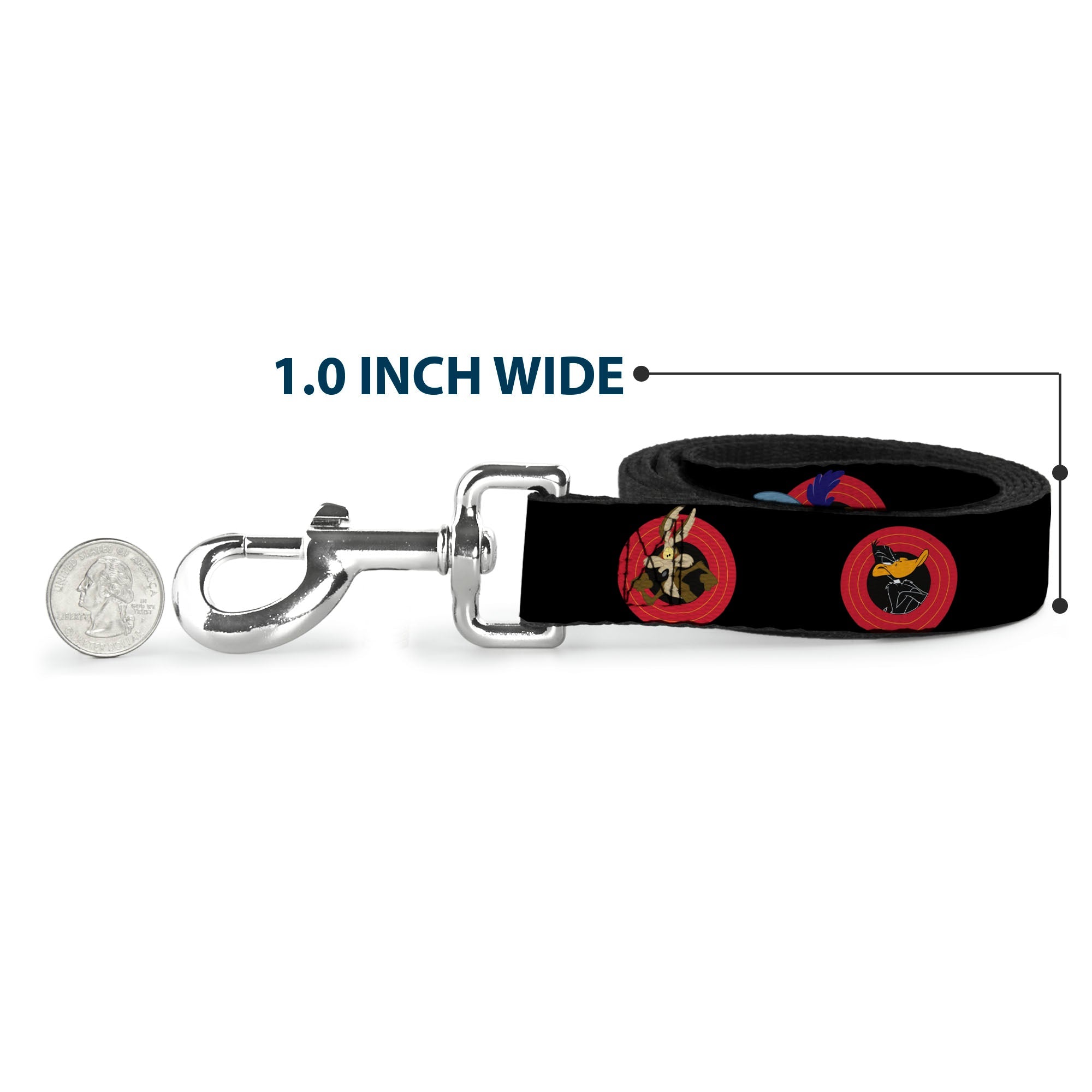 Dog Leash - Looney Tunes Characters Bullseye Pose Black