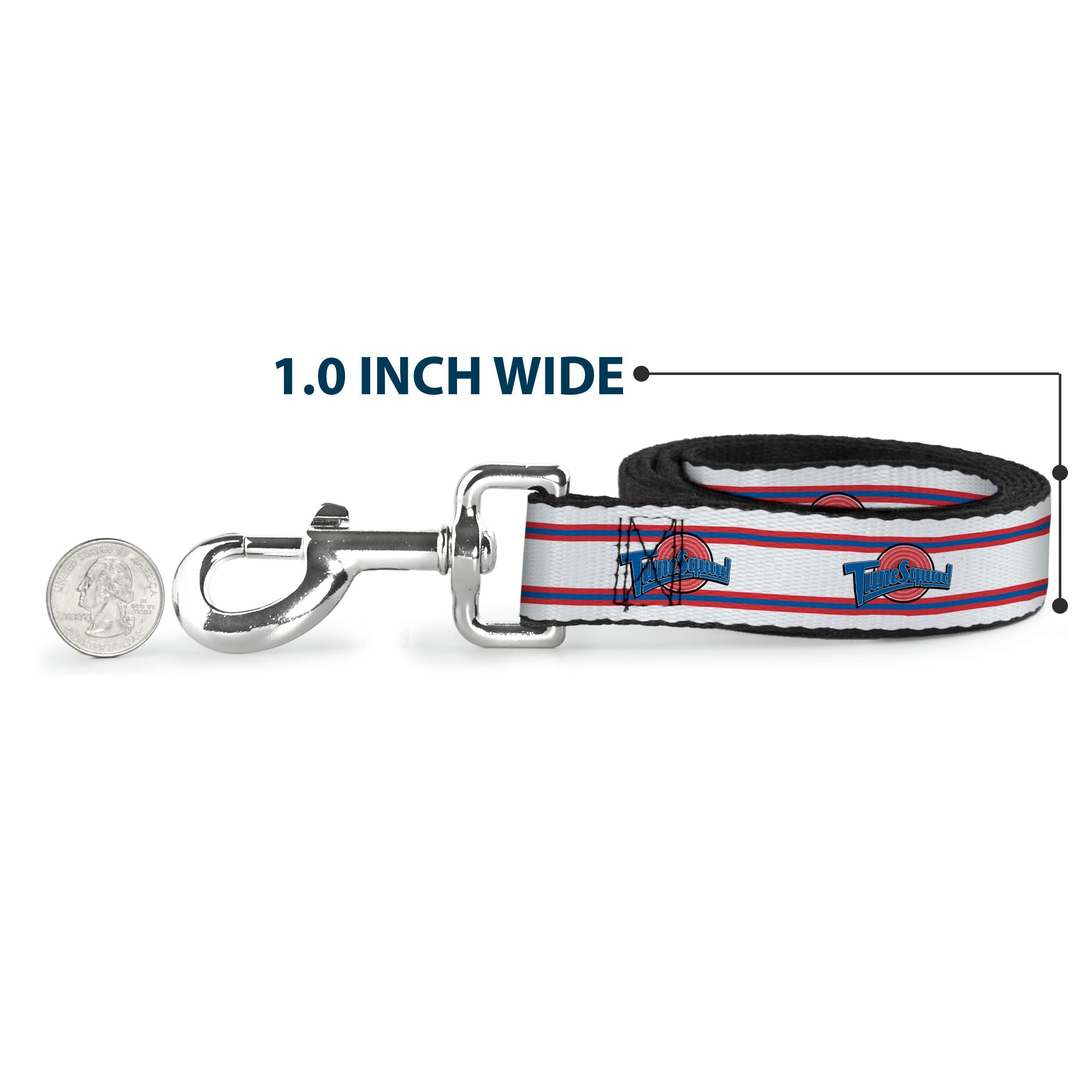 Dog Leash - Space Jam TUNE SQUAD Logo Stripe White/Red/Blue