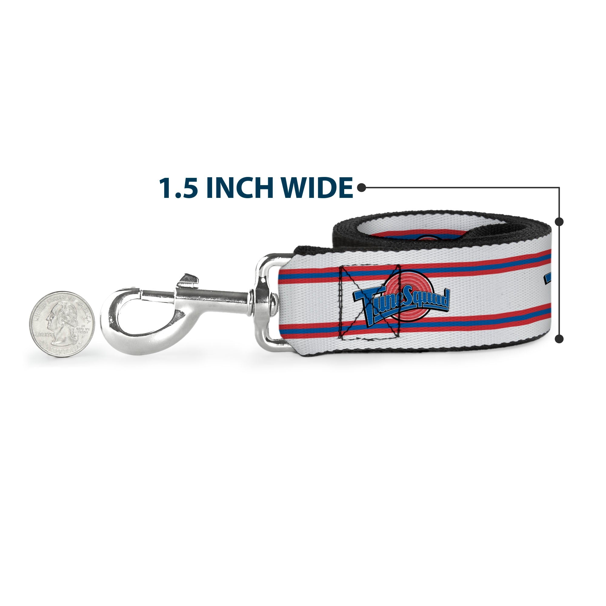 Dog Leash - Space Jam TUNE SQUAD Logo Stripe White/Red/Blue