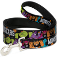 Load image into Gallery viewer, Dog Leash - Space Jam MONSTARS 5-Player Group Pose/Basketballs Galaxy Black/White
