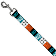 Dog Leash - SPACE JAM Number 6 Blocks Black/Turquoise/White/Red
