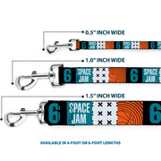 Dog Leash - SPACE JAM Number 6 Blocks Black/Turquoise/White/Red