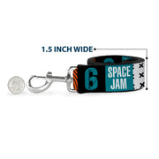 Dog Leash - SPACE JAM Number 6 Blocks Black/Turquoise/White/Red