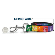 Dog Leash - Looney Tunes 6-Character Pose Pride Blocks Multi Color