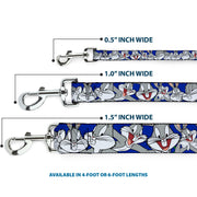 Dog Leash - Bugs Bunny CLOSE-UP Poses Blue