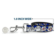 Dog Leash - Bugs Bunny CLOSE-UP Poses Blue