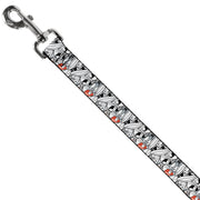 Dog Leash - Bugs Bunny Expressions Stacked White/Black/Gray
