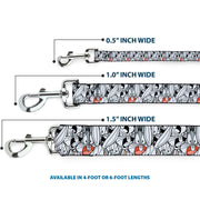 Dog Leash - Bugs Bunny Expressions Stacked White/Black/Gray
