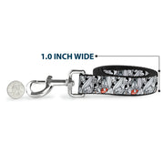 Dog Leash - Bugs Bunny Expressions Stacked White/Black/Gray