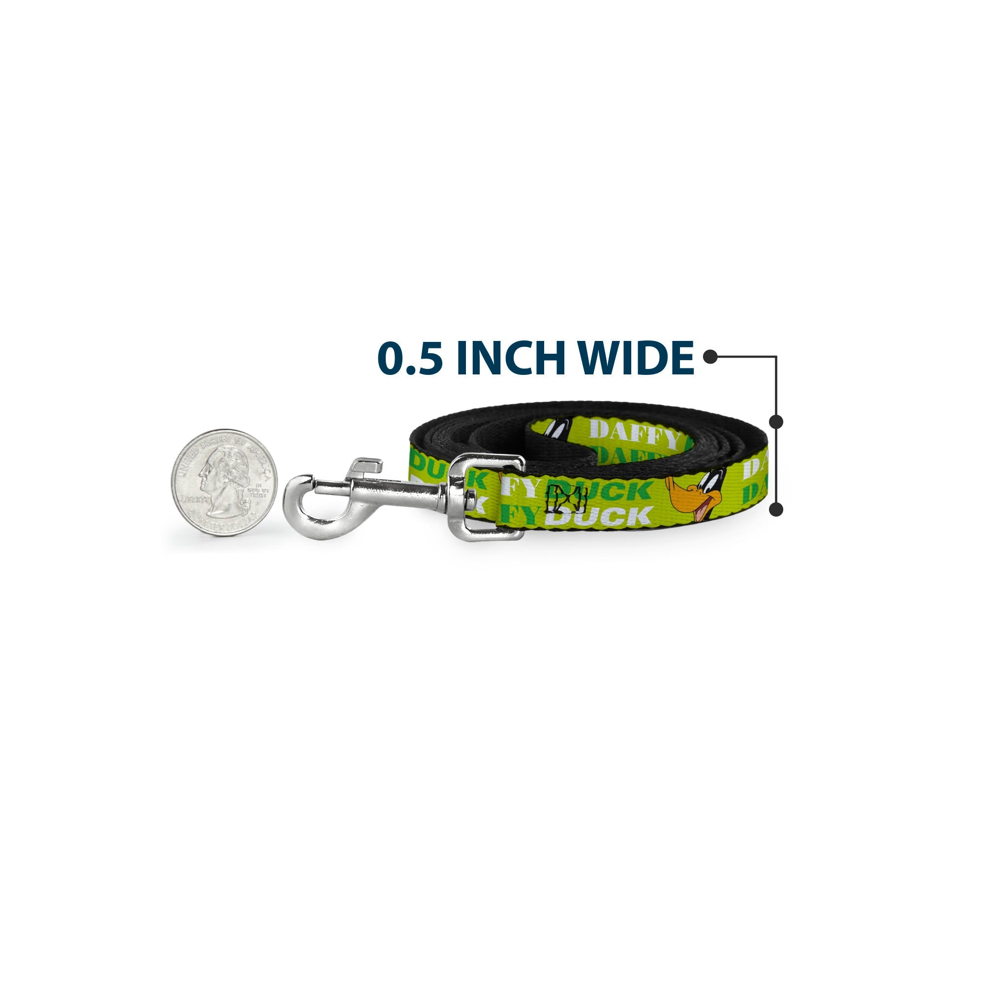 Dog Leash - DAFFY DUCK w/Face CLOSE-UP Greens