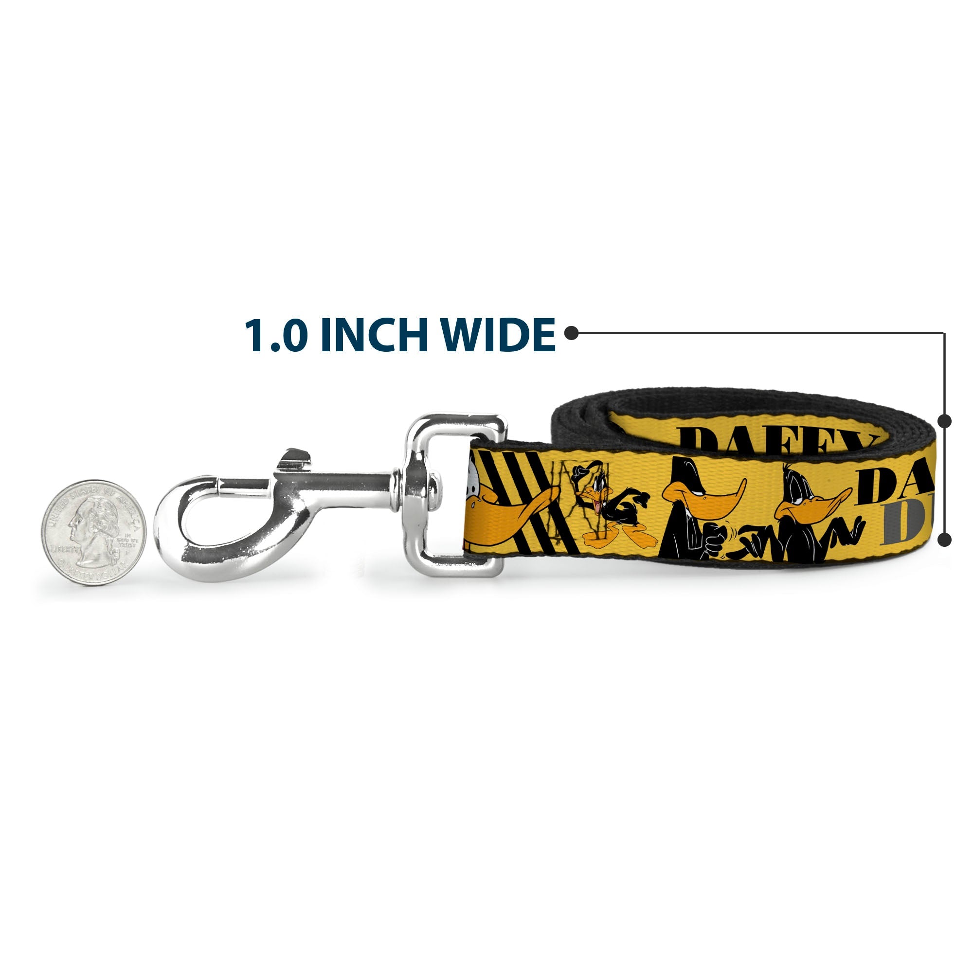 Dog Leash - DAFFY DUCK w/Poses Yellow/Black